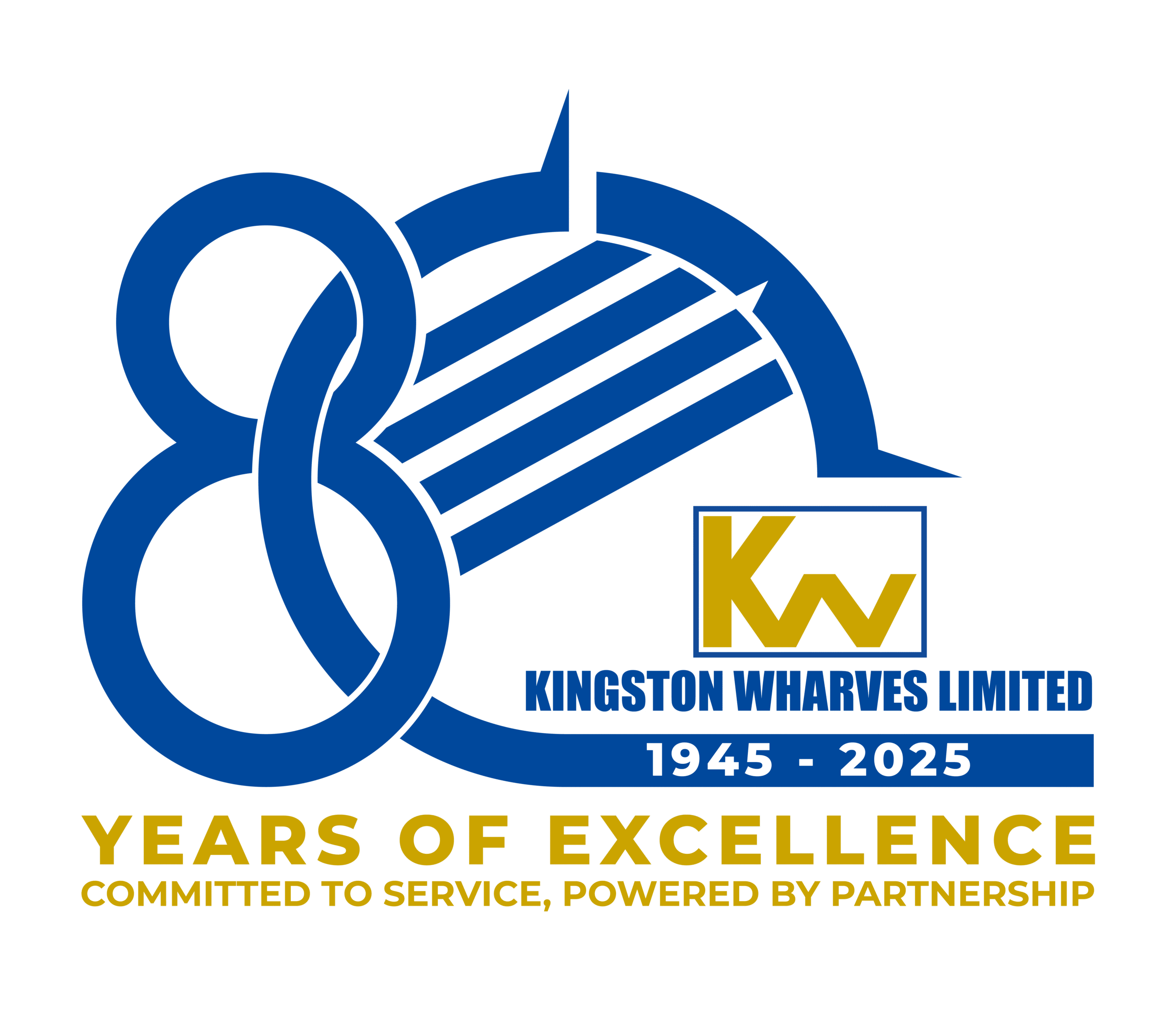Kingston Wharves Limited 80 YE Logo